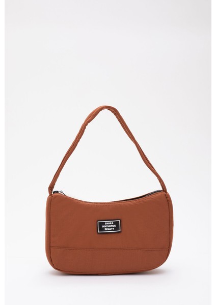 Kiremit U11 Kanvas Kumaş, Tek Bölmeli ,Fermuarlı, Askılı Baget Model El, Kol Ve Omuz Çantası