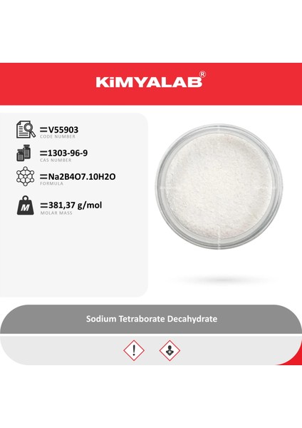 Boraks Dekahidrat - Disodyum Tetraborat 99,9% - 1Kg Borax