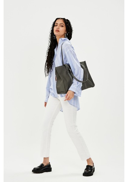 Paraşüt Kumaş Shopper Amelia Kadın Kol Çanta Gri fiyatları