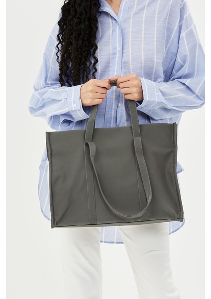 Paraşüt Kumaş Shopper Amelia Kadın Kol Çanta Gri indirimleri