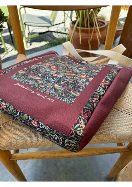 William Morris Kanvas Bez Çanta& Makyaj Çantası Yıkanabilir Metal Çıtçıtlı Cepli (2'Li Set) indirimleri