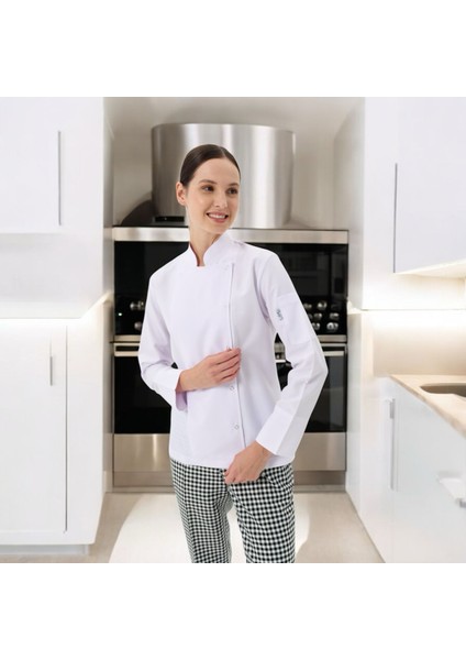 Chefpro Kadın Beyaz Şef Ceketi Aşçı Kıyafeti fiyatları