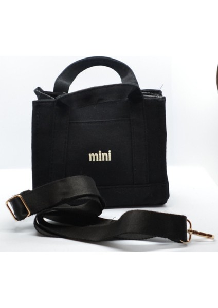 Siyah Kadın Günlük El Omuz Kanvas Mini Çanta modelleri
