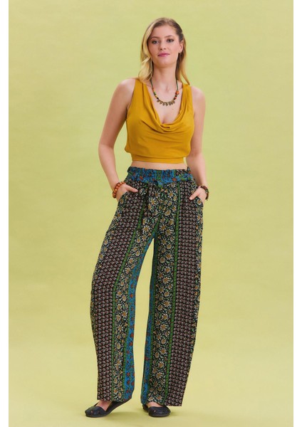 Beli Lastikli Kuşak Detaylı Yazlık Pantolon