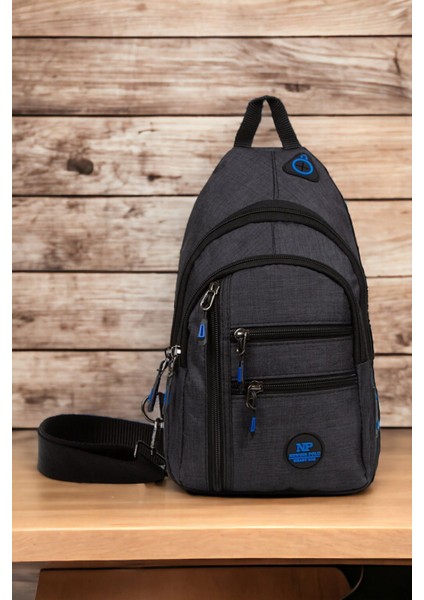 Siyah Mavi Keten Çok Fonksiyonlu Kulaklı Ve Usb Çıkışlı, Askılı Çapraz Göğüs, Omuz Ve Bel Çantası modelleri