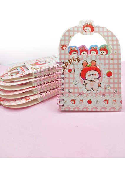 Apple Elma Tavşan Ayraçlı A6 Not Defteri (10X15 Cm) - Sweet