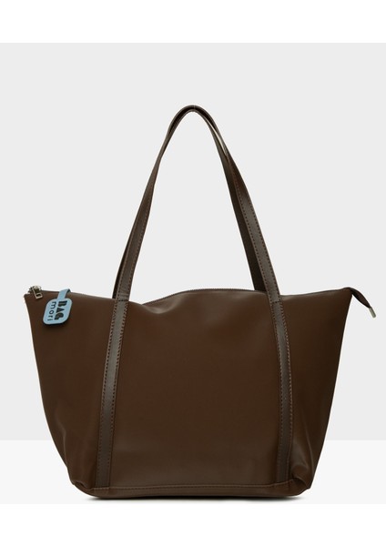 Kahverengi Kadın Renkli Püskül Detaylı Saten Tote Çanta M000008174 modelleri