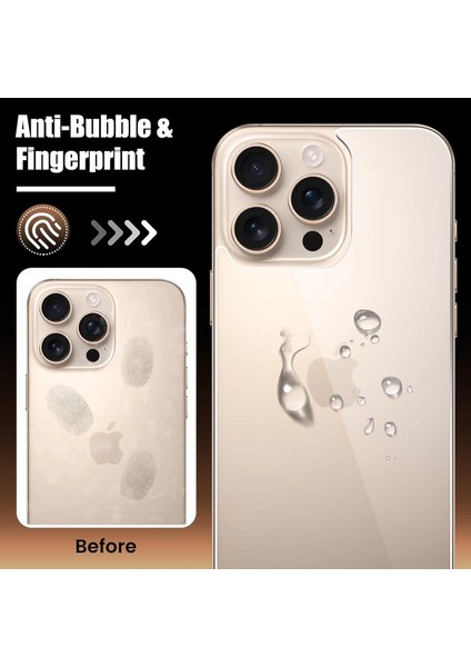 Apple iPhone 16 Pro Max Şeffaf Kaplama Arka ve Yan Çerceve Full Body Esnek Kasa Koruyucu Hydrojel Çizilmez