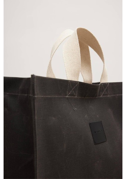 Yıkama Efektli Large Kanvas Çanta Siyah indirimleri