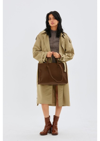 Paraşüt Kumaş Shopper Amelia Kadın Kol Çanta Kahverengi fiyatları