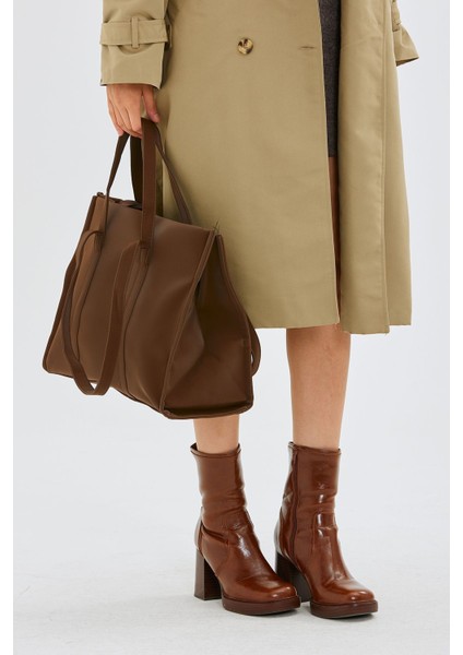 Paraşüt Kumaş Shopper Amelia Kadın Kol Çanta Kahverengi modelleri