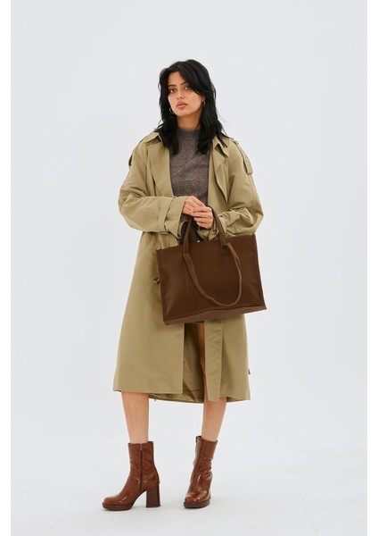 Paraşüt Kumaş Shopper Amelia Kadın Kol Çanta Kahverengi fırsatları