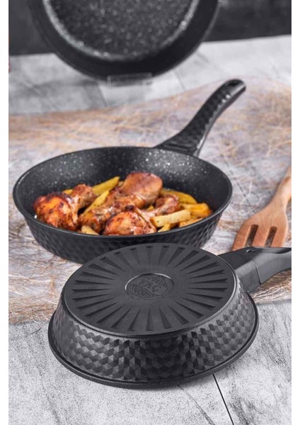 3 Triton 3'lü Döküm Tava Seti Döküm Siyah Döküm Yapışmaz Taban Kızartma Tavası Tr fiyatları