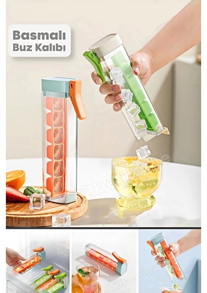 Basmalı 6 Bölmeli Kare Buz Kalıbı Taşınabilir Buz Küpü Kalıbı Kare Buzluk Kokteyl Buz Kalıbı