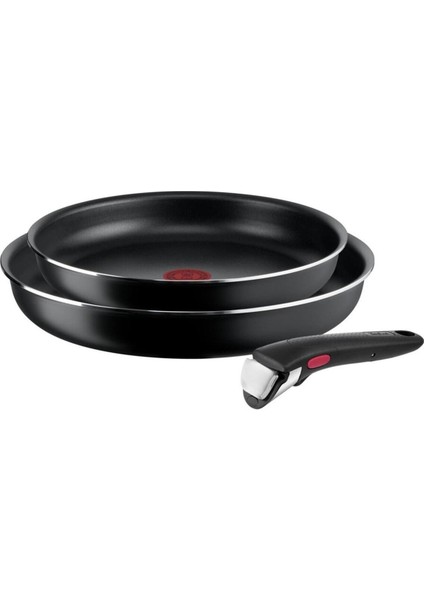 Titanyum Titanyum Ingenio Simple Cook 1x Küçük Set - 3 Parça Difüzyon Taban Fr Izgara Tavası Siyah