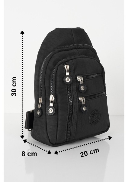 Unisex Siyah Çapraz Askılı Göğüs Çantası, Çok Bölmeli Günlük Omuz Çantası, Bodybag modelleri