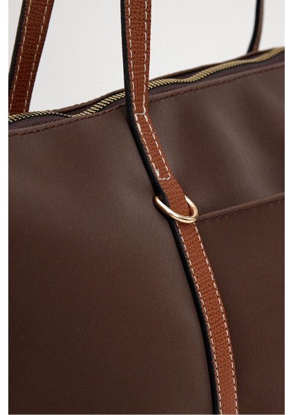 Kadın Şeritli Shopper Omuz Çantası Boris indirimleri