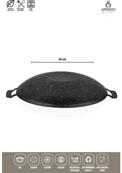 1 Parça Döküm Sac Kavurma Gözleme Tavası Yapışmaz Taban Siyah Döküm Siyah Sac Tava 34 cm Döküm fırsatları