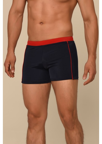 Aquaviva Erkek Lacivert-Kırmızı Ara Biyeli Şort Mayo