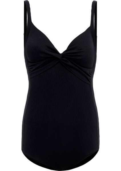 Aquaviva Kadın Siyah Fitilli Violet Dügümlü Mayo