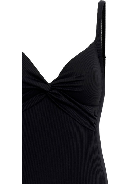 Aquaviva Kadın Siyah Fitilli Violet Dügümlü Mayo modelleri