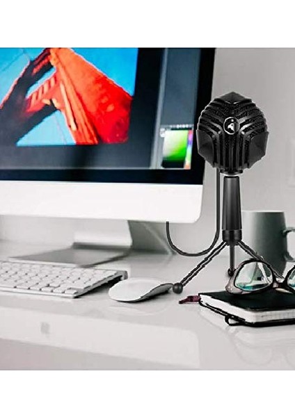 Rgb Profesyonel Stüdyo Mikrofon Kayıt Frekans Aralığı: 50Hz – 16KHZ Condenser Masaüstü Canlı Yayın Mikrofonu Pc Usb, Oyun, Podcast, Kayıt, Yayın, Mac, Winows ile Uyumlu GM-888