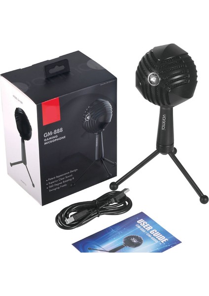 Rgb Profesyonel Stüdyo Mikrofon Kayıt Frekans Aralığı: 50Hz – 16KHZ Condenser Masaüstü Canlı Yayın Mikrofonu Pc Usb, Oyun, Podcast, Kayıt, Yayın, Mac, Winows ile Uyumlu GM-888