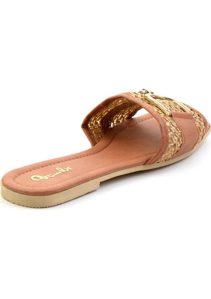 Kadın Terlik Vizon Taba Renkli Tekstil Malzeme ile Rahat Kullanım İçin Tasarlandı modelleri