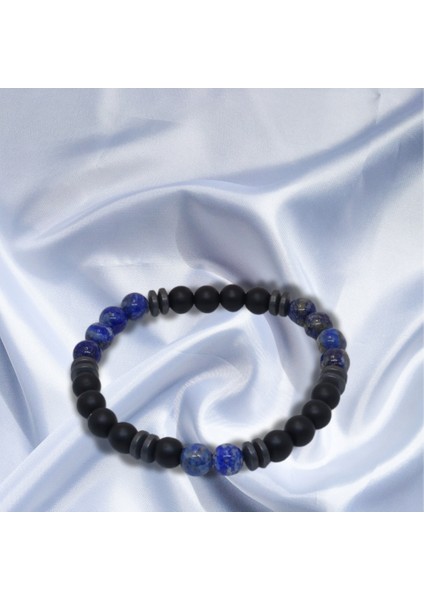 Dilhan's Dsgn Vuca Özel Tasarım Doğal Taş Erkek Bileklik – Hematit-Yıldız Taşı-Varasit| Şık ve Zarif Enerji Bilekliği’’