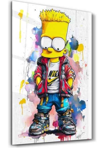 Skater Bart Vibes - Cam Duvar Tablosu