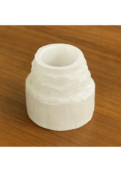 Selenit Taşı Mumluk - 8 cm - Kule Şeklinde modelleri
