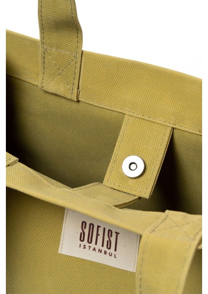 Fıstık Yeşili Moyen Waxed Canvas Tote Bag Mumlu Kanvas Kadın Omuz Çantası modelleri