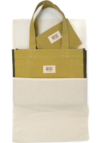 Fıstık Yeşili Moyen Waxed Canvas Tote Bag Mumlu Kanvas Kadın Omuz Çantası fırsatları