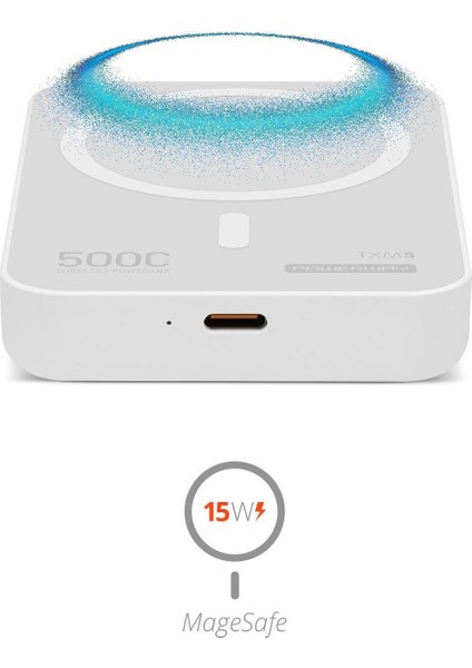 5000 Mah Beyaz 15W Magsafe Destekli Txm5 Powerbank – Kablosuz Şarj + Stand Tasarım fiyatları