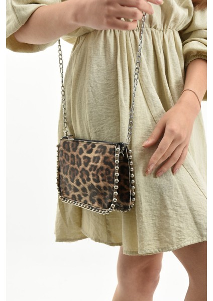 Kadın Leopar Desenli Zincirli Omuz Ve Kol Çantası 470 fiyatları