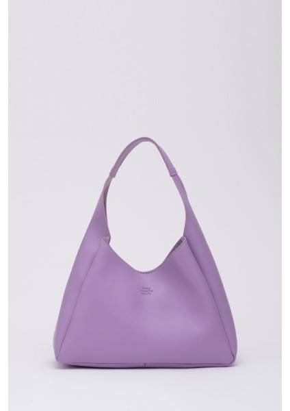 Lila Shk19 Deri, Çıtçıtlı, Tek Bölmeli, Fermuarlı Makyaj Çantalı, El, Kol Ve Omuz Çantası