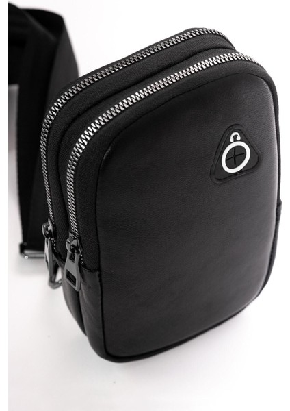 Siyah Çift Gözlü Çapraz Göğüs Omuz Çantası fiyatları