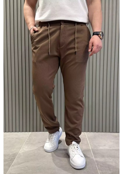Bel Bağcıklı Düz Paça Erkek Jogger Pantolon P-00015473