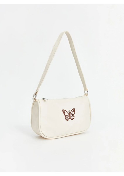 Lcw Accessorıes Krem Rengi Kelebek Baskılı Kız Çocuk Kol Çantası