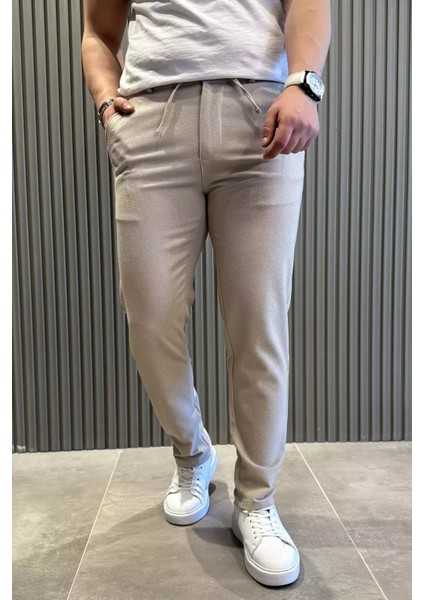 Bel Lastikli Fermuarlı Erkek Jogger Pantolon P-00015482