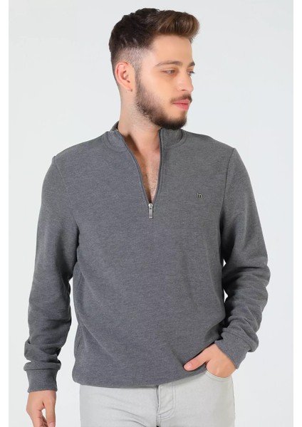 Erkek Fermuarlı Cepli Sweatshirt P-00005335