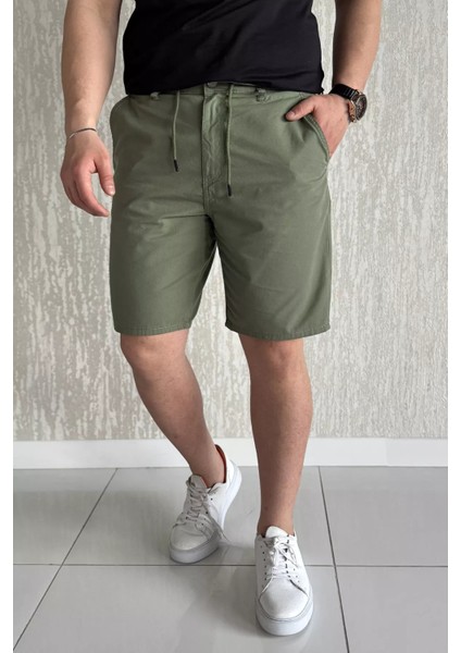 Bel Bağcıklı Fermuarlı Erkek Şort P-00015479