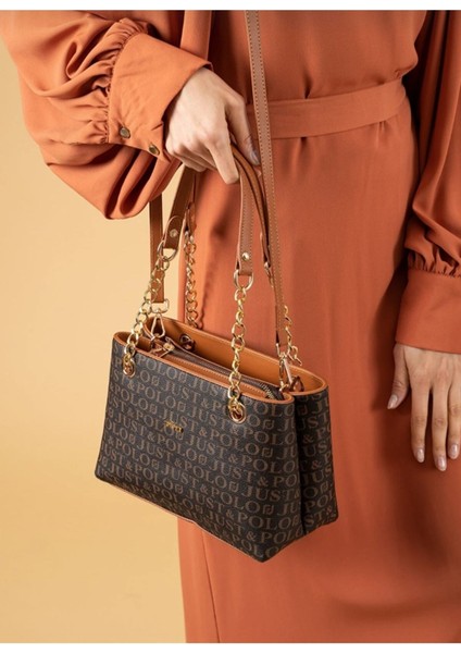 Justpolo Kadın Orijinal 4 Bölmeli Zincirli Omuz Çantası