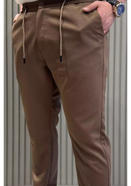 Bel Bağcıklı Düz Paça Erkek Jogger Pantolon P-00015473 fırsatları
