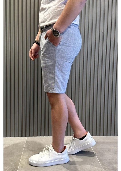 Bel Bağcıklı Keten Erkek Şort P-00015446 fiyatları