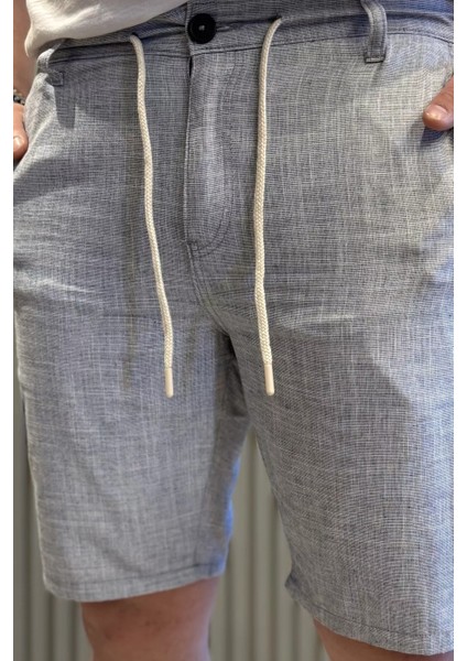 Bel Bağcıklı Keten Erkek Şort P-00015446 fırsatları