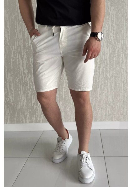 Bel Bağcıklı Fermuarlı Erkek Şort P-00015479
