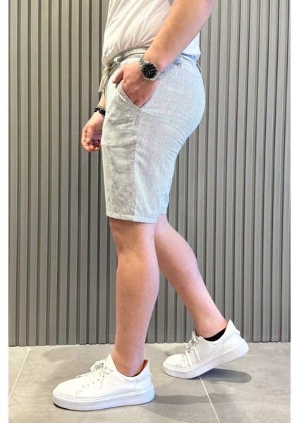Bel Bağcıklı Keten Erkek Şort P-00015446 fiyatları