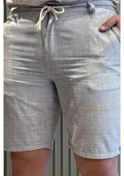 Bel Bağcıklı Keten Erkek Şort P-00015446 fırsatları