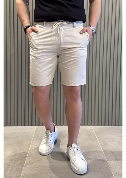 Bel Bağcıklı Fermuarlı Erkek Şort P-00015479